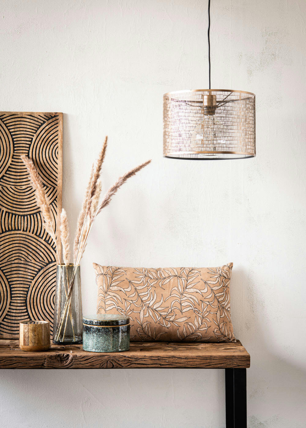 CLEAR - Vase en verre et métal doré H27