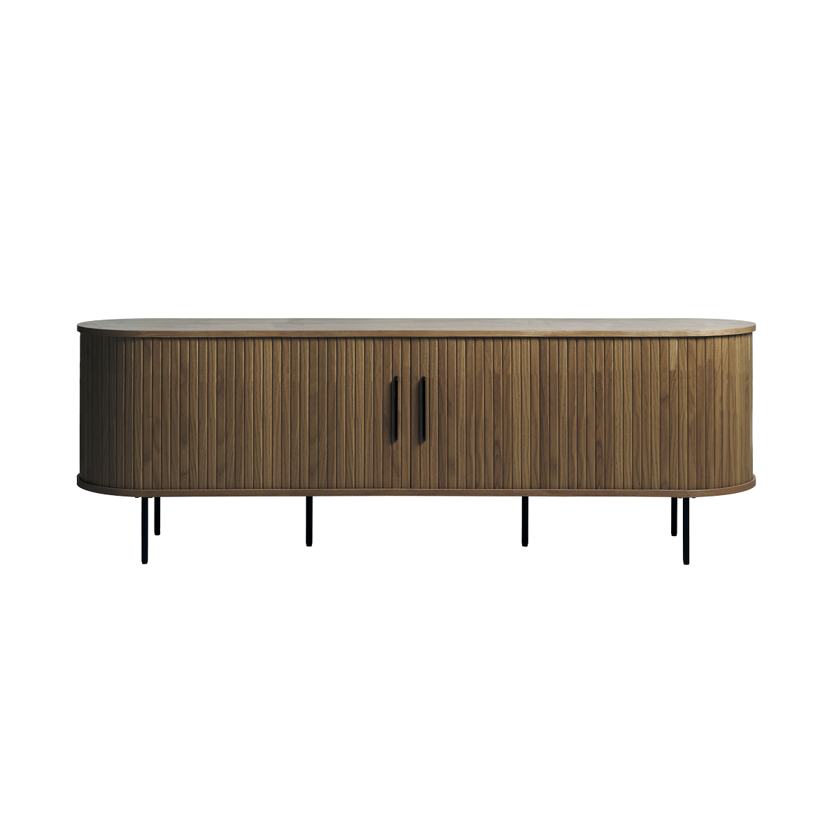 Olivine Lenn TV meubel Gerookt Eiken - Hout - Zwarte Poten - B 180 cm