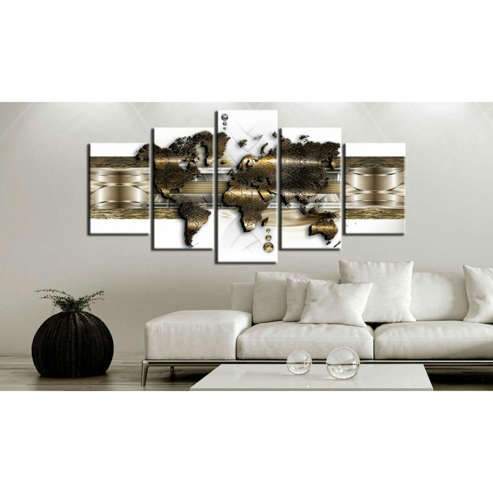 - Tableau monde métallique 200 x 100 cm