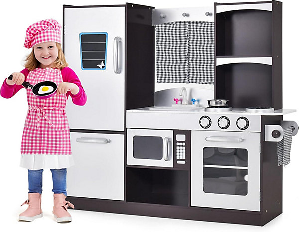 Ensemble de Jeu de Cuisine Créatif Jeu de Simulation de Cuisine avec Réfrigérateur Micro Onde Cuisinière évier et Four