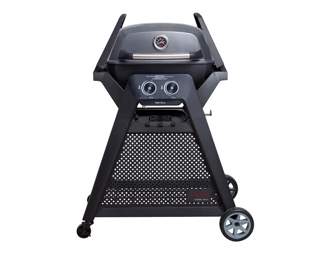 Ziggy Elite Twin Grill LPG BBQ Plus Cart Bundle - Gunmetal Grey