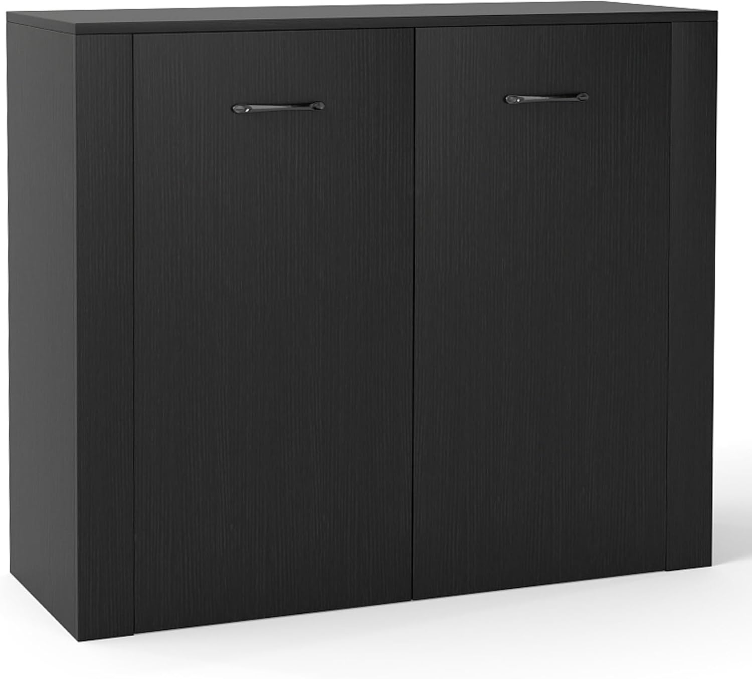 Giantex 38-Inches Storage Cabinet, Sideboard with 2 Doors and 4 Cubic Shelves, Anti-Tipping Device, Sturdy Metal Hings, Credenza, Bathroom Cabinet for Living Room, Kitchen, Entryway, Black