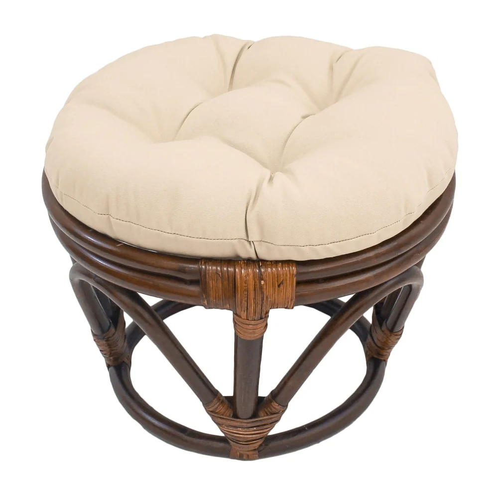 Bali 18-inch Footstool with Twill Cushion