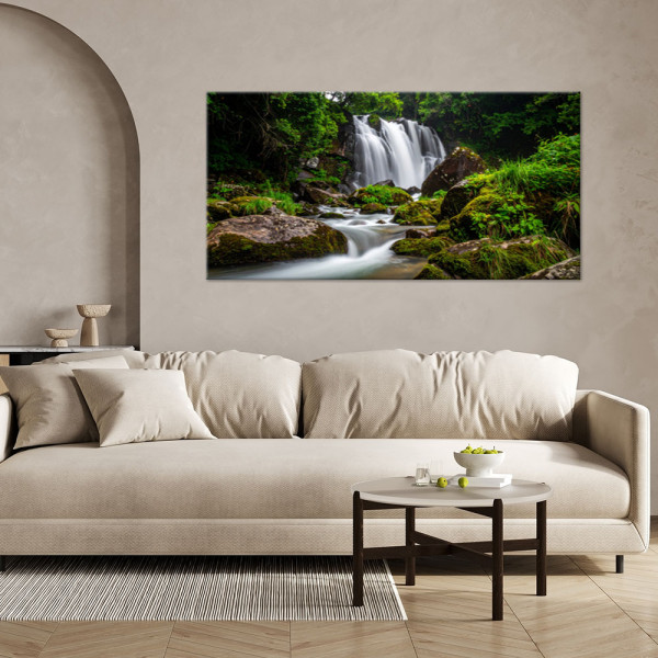 Obraz do salonu sypialni kuchni, Pejzaż wodospad góry natura 80x40