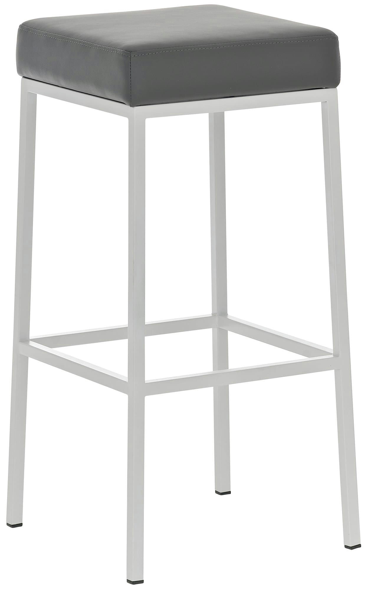 MONTREAL - Lot 2 tabourets de bar avec pieds en métal en similicuir Gris