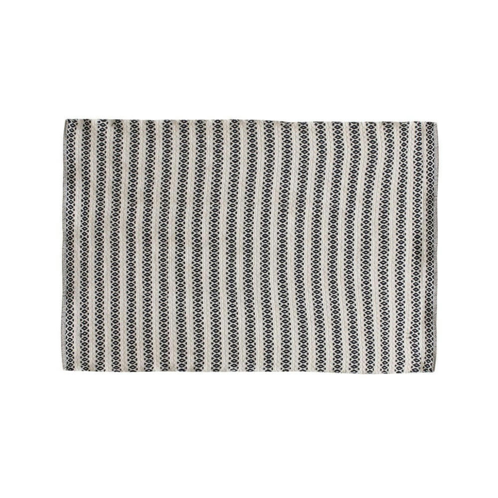 - Tapis rectangle beige motifs noir 120x170cm