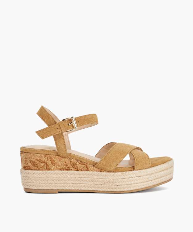 Kalmias Tan - Raffia Flatform Wedge