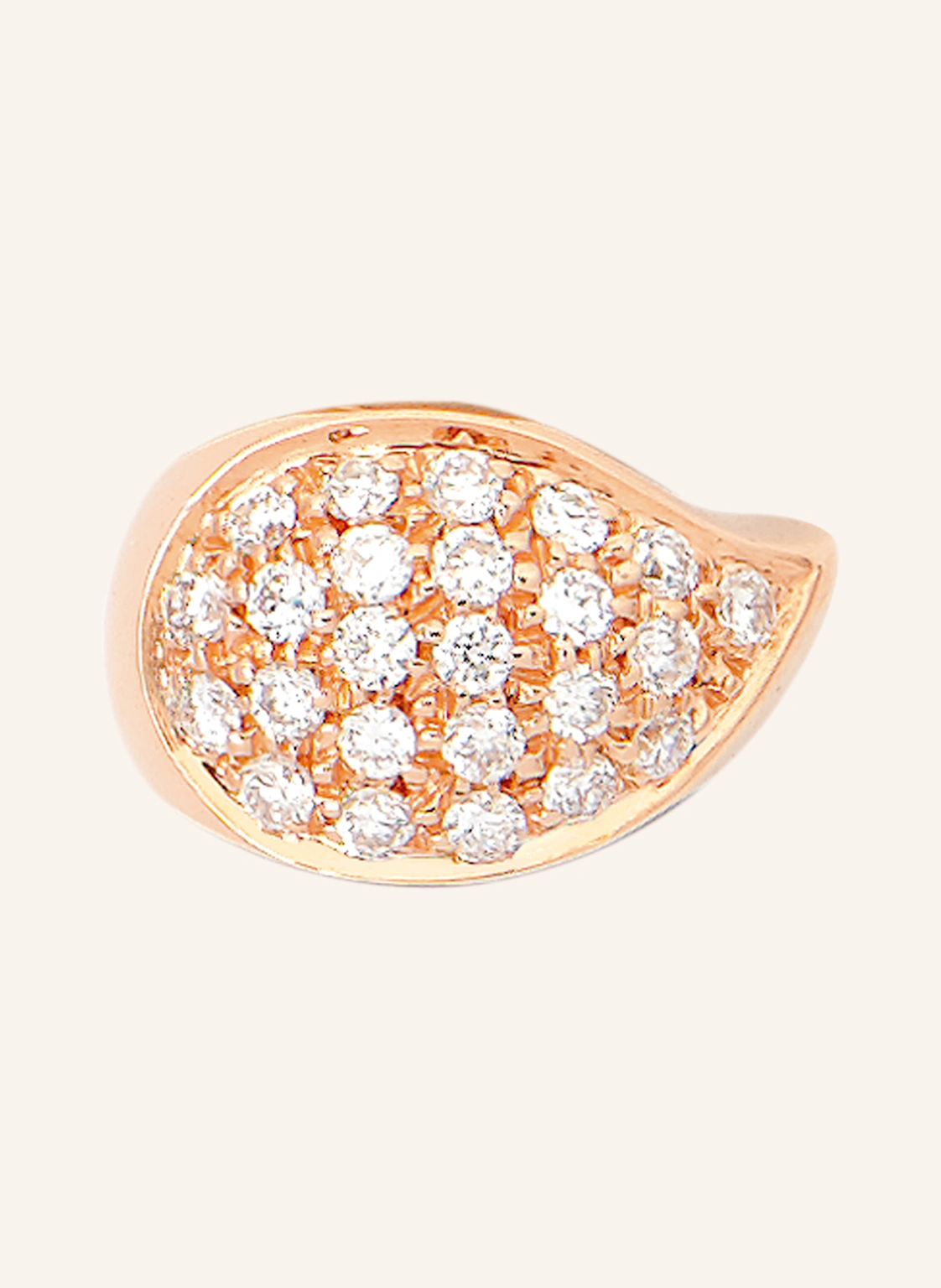 TAMARA COMOLLI Charm SIGNATURE DROP CLASP DIAMOND PAVÉ aus 18 Karat Roségold mit Diamant Pavé
