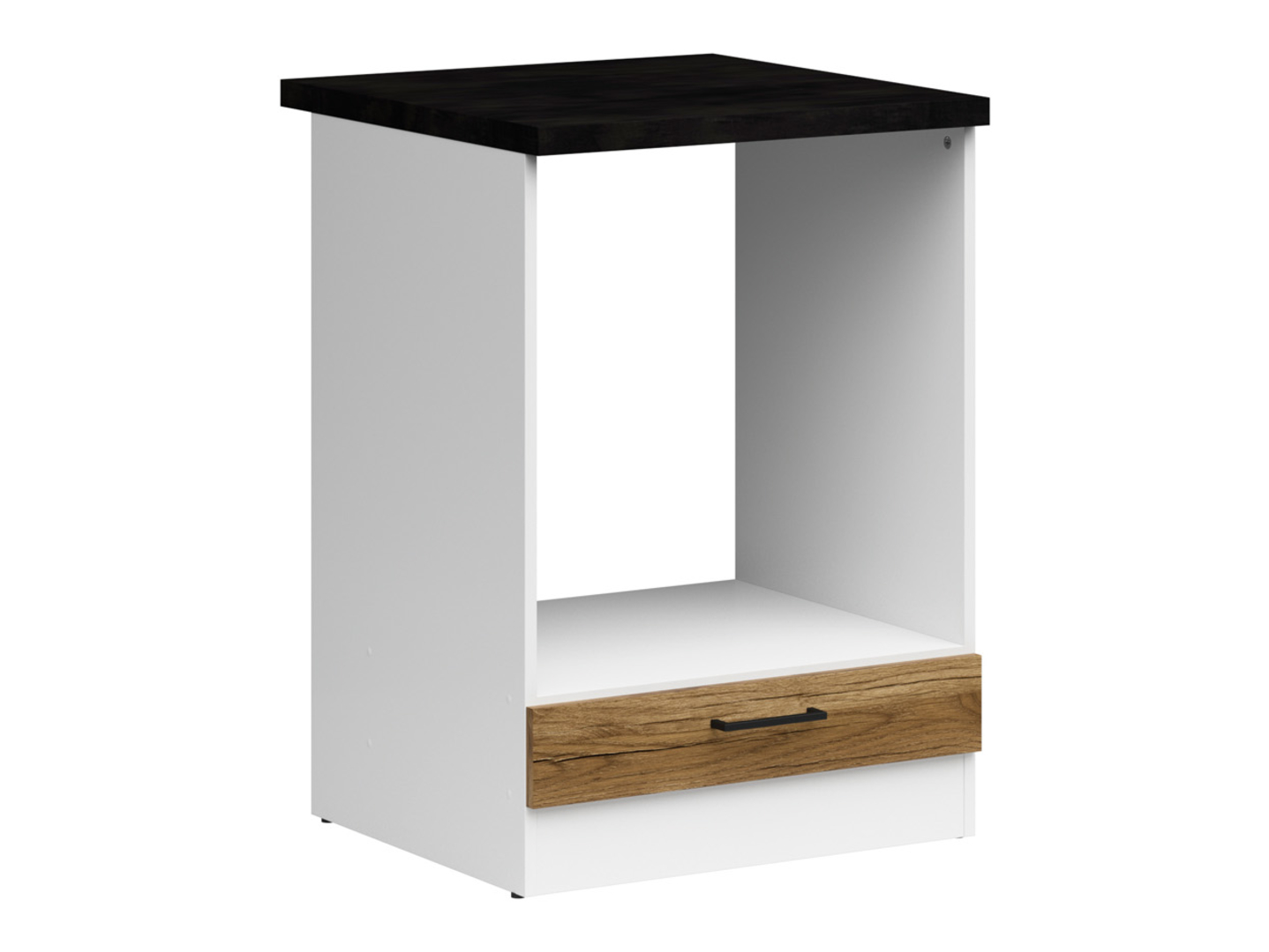 Szafka kuchenna pod zabudowę piekarnika Junona Line 60 cm dąb delano jasny z blatem