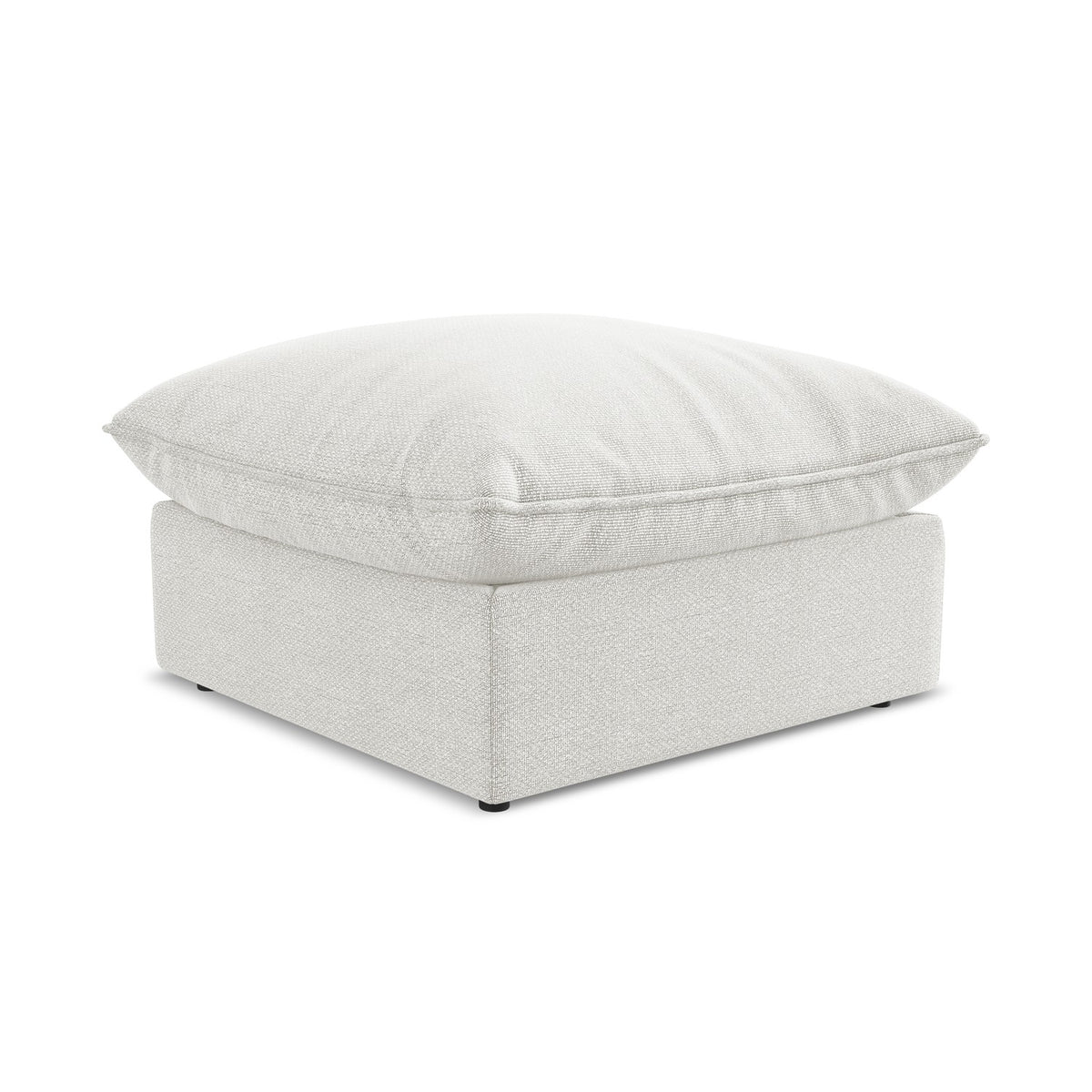 LaMiaSofa Poef Ravenna - bouclé - wit - 75x75x45