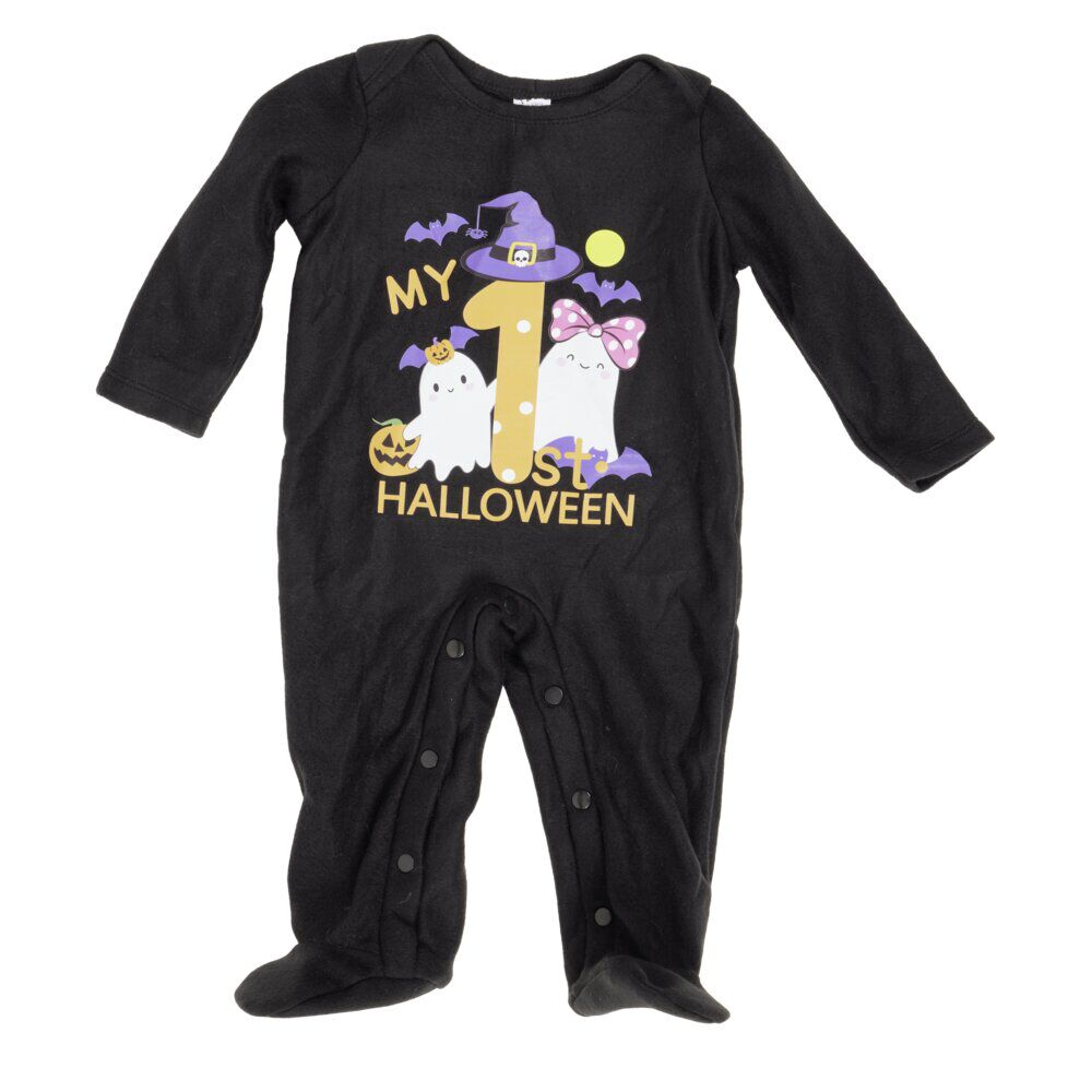 Déguisement Halloween bébé "mon 1er Halloween" combinaison noire 6/12 mois