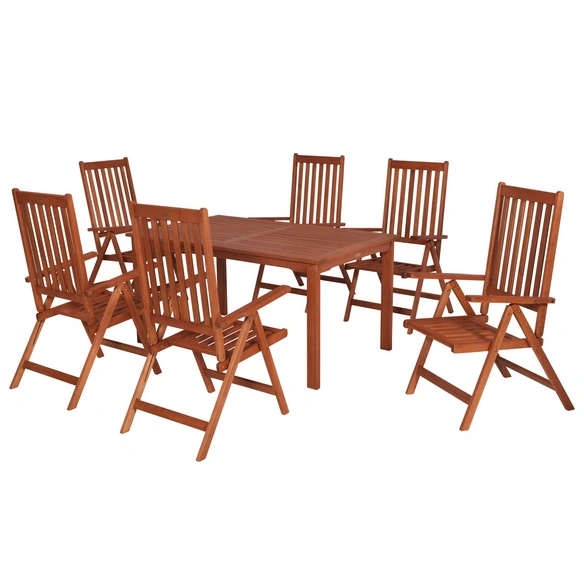Gartenmöbel-Diningset »Vitoria«, 7 tlg., 6 Sitzplätze, Eukalyptus