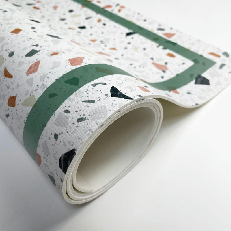 TERRAZZO DOLCE - Tapis Vinyle Médium bis l 50xL200cm Multicolore Pierre