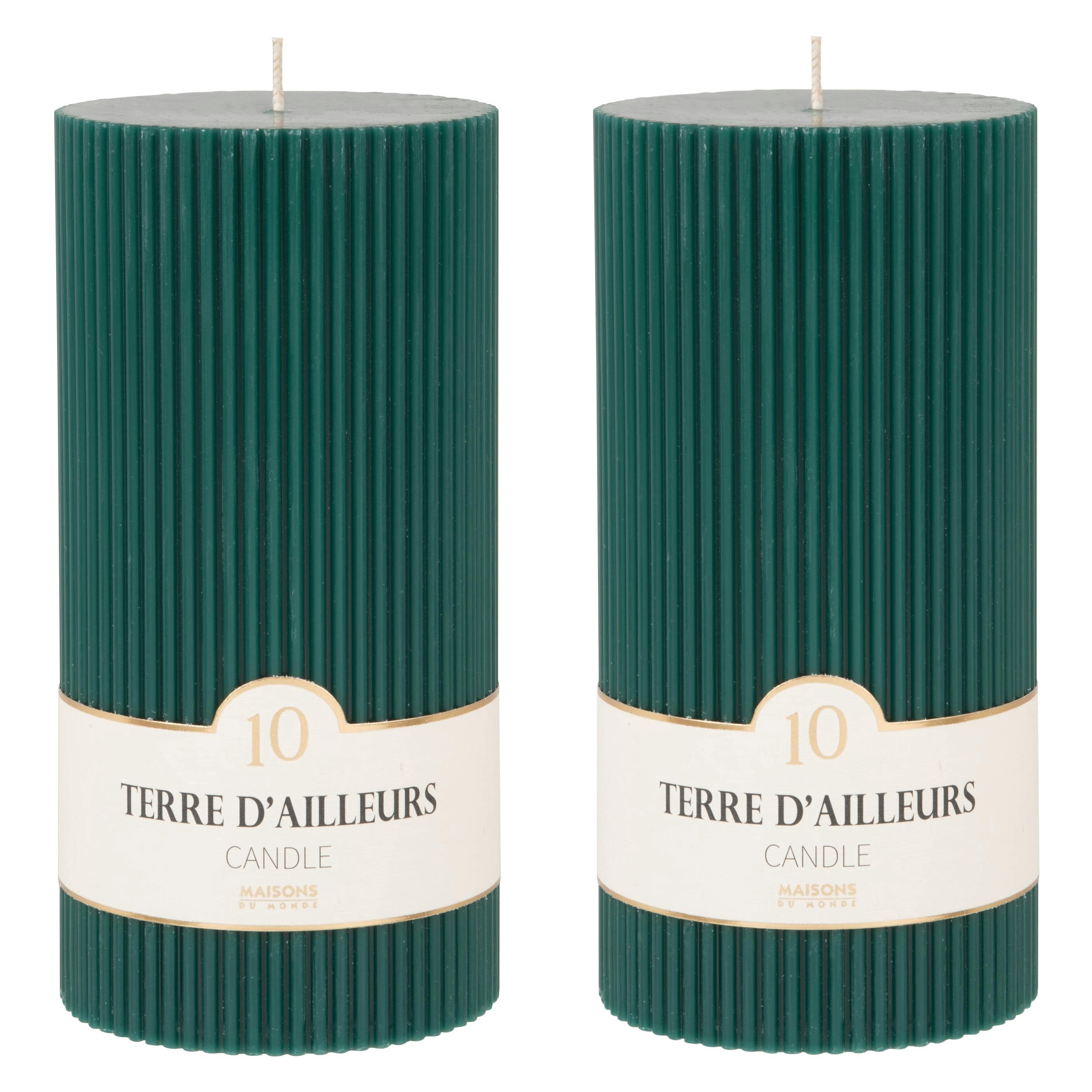 COLORAMA - Bougie striée parfumée bleu canard H18, 1000g