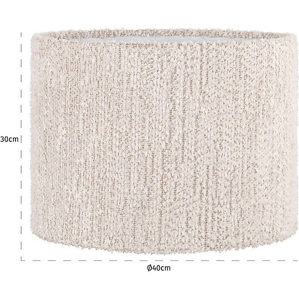 Abat jour cylindrique crème effet tissu chic et cosy 40,00 x 40,00 x 30,00 cm crème doux texturé