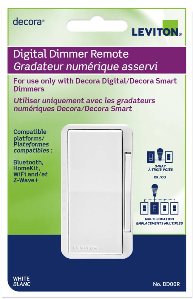 Leviton DD00R-744 Decora Smart 3-Way Digital Dimmer Remote, White