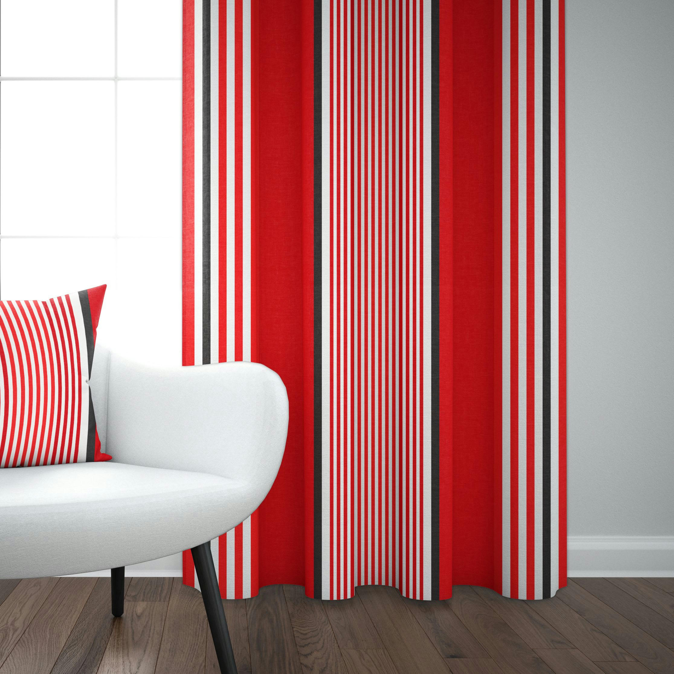 AINHOA - Rideau coton Rouge 176x250 cm