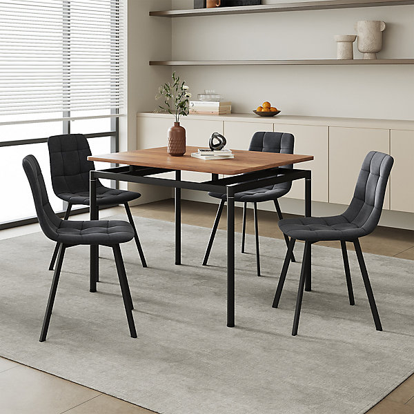 Ensemble de salle à manger Hemnes pour 4 personnes effet chêne / gris foncé en.casa
