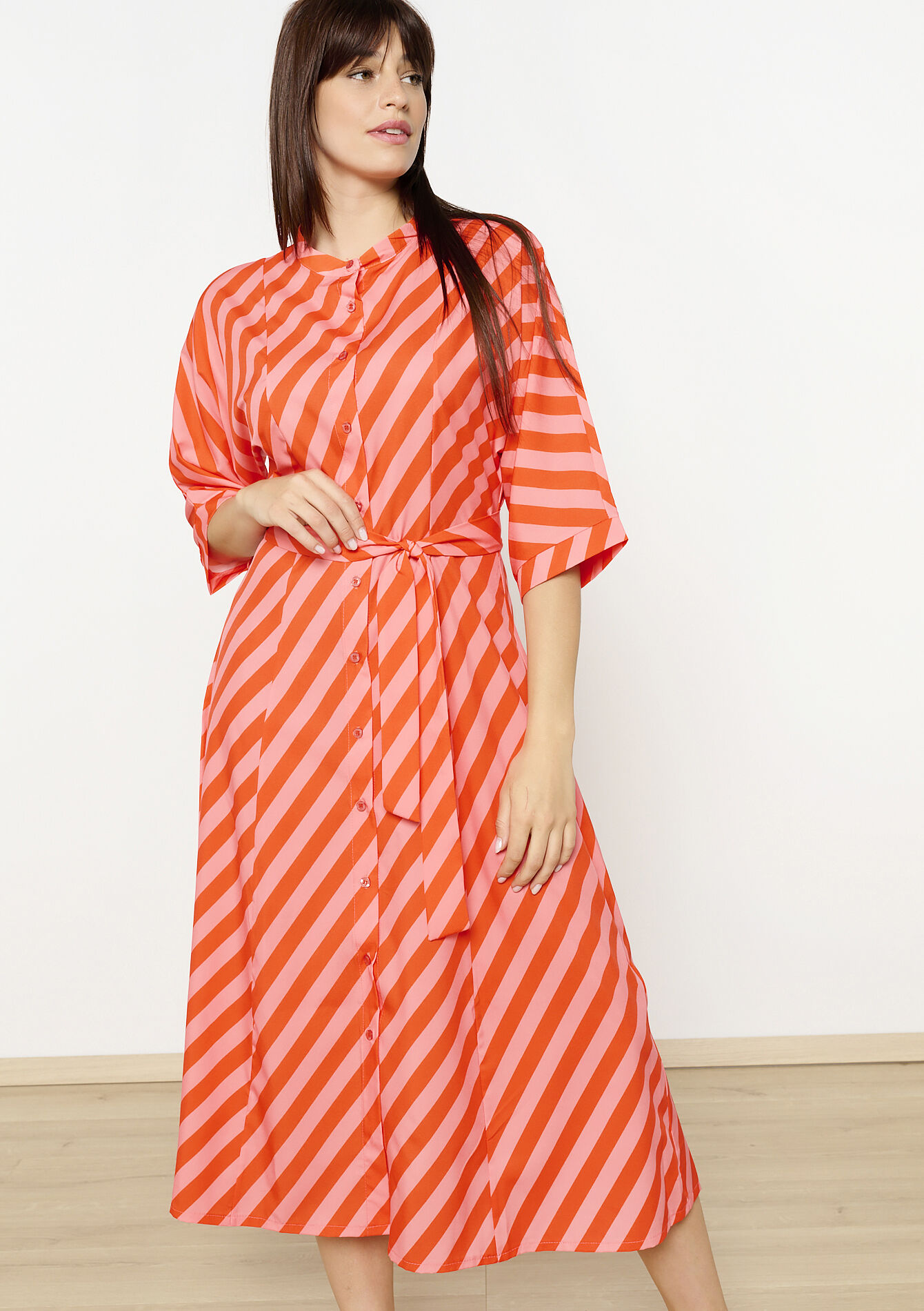 Gestreepte overhemdjurk