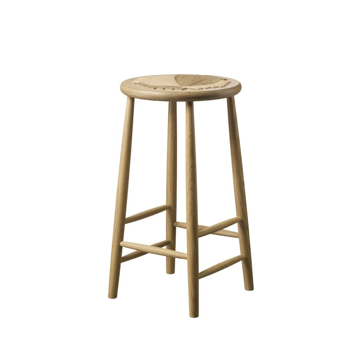 FDB Møbler - Jørgen Bækmark Barhocker J165C, H 65 cm, Eiche natur / Papierschnur