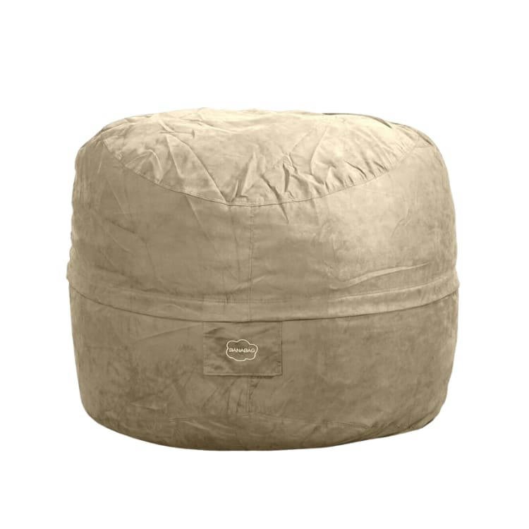 - Pouf Géant Microsuède Beige 180 cm