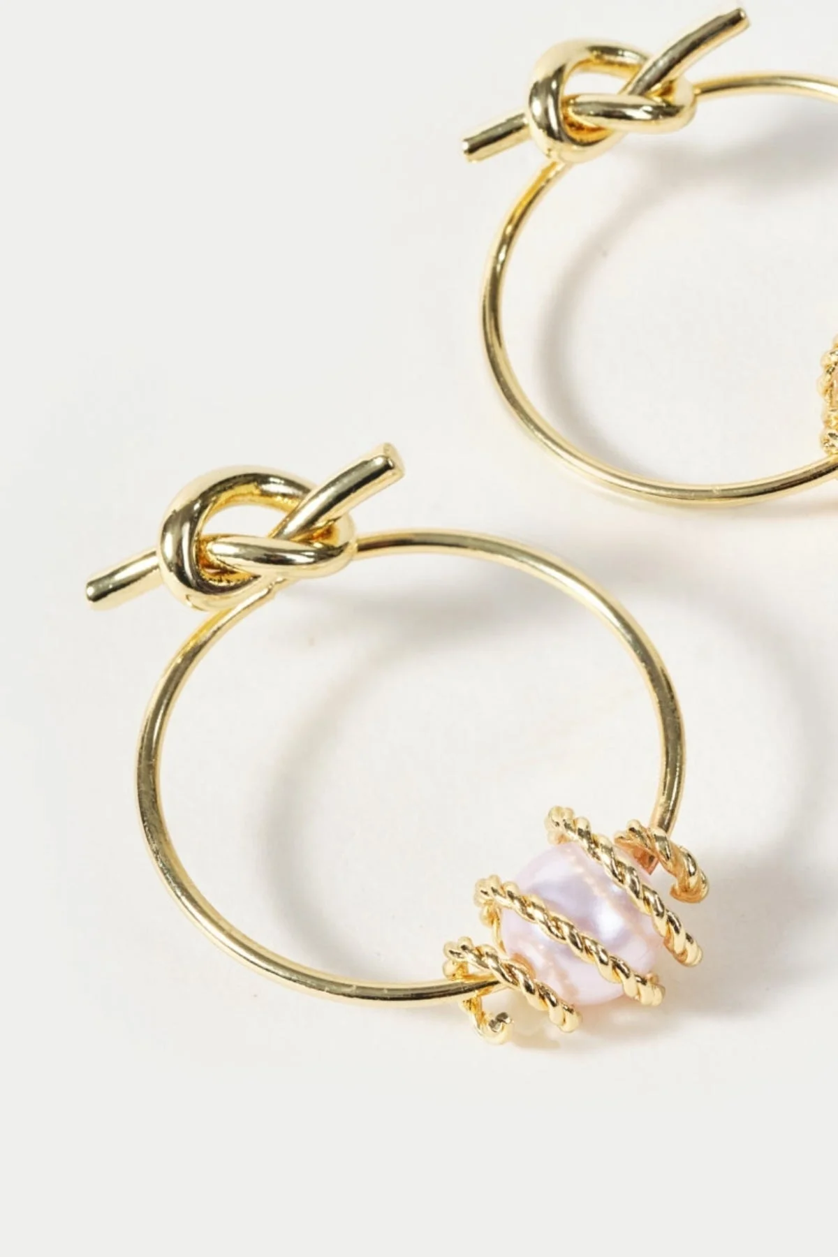 Gold Knot Hoop Earrings