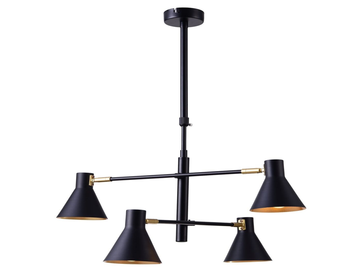 Lampa wisząca Less 4-punktowa metalowa czarna