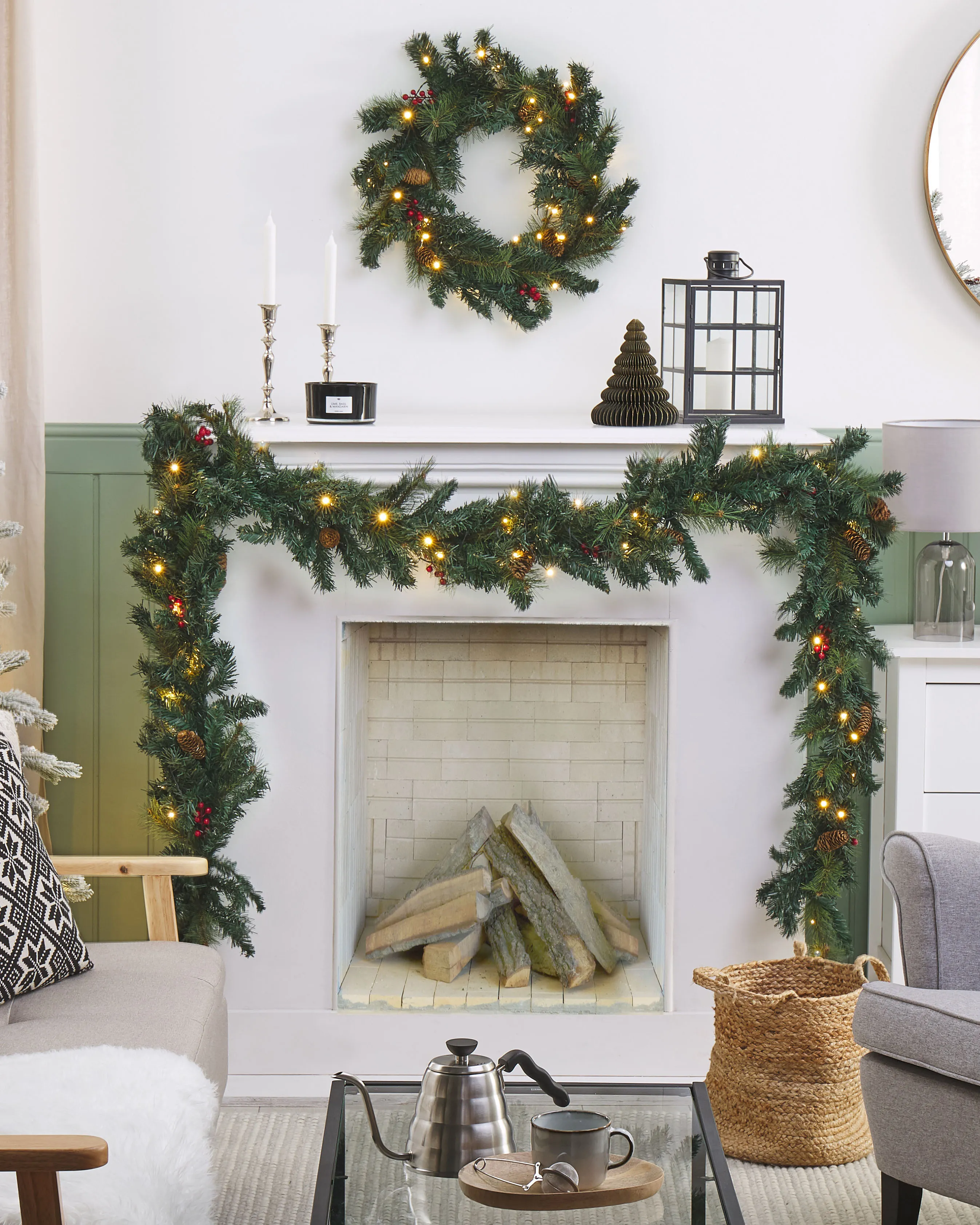 Christmas Wreath LED TENALA Green 60 cm