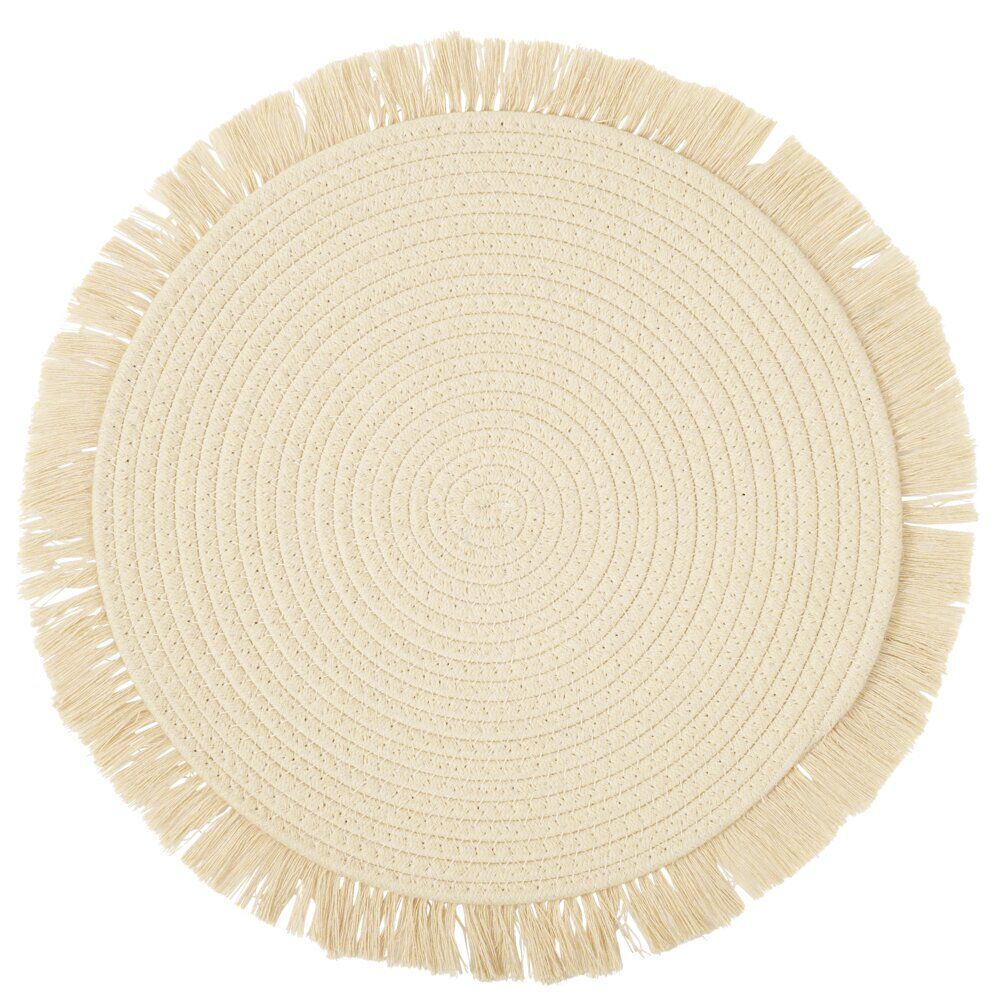 Set de table rond polycoton et frange Ø42cm (3 modèles)