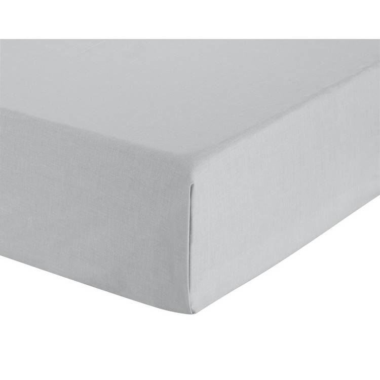 Habitat Cotton Rich 180 TC Plain Dove Grey Flat Sheet-Single