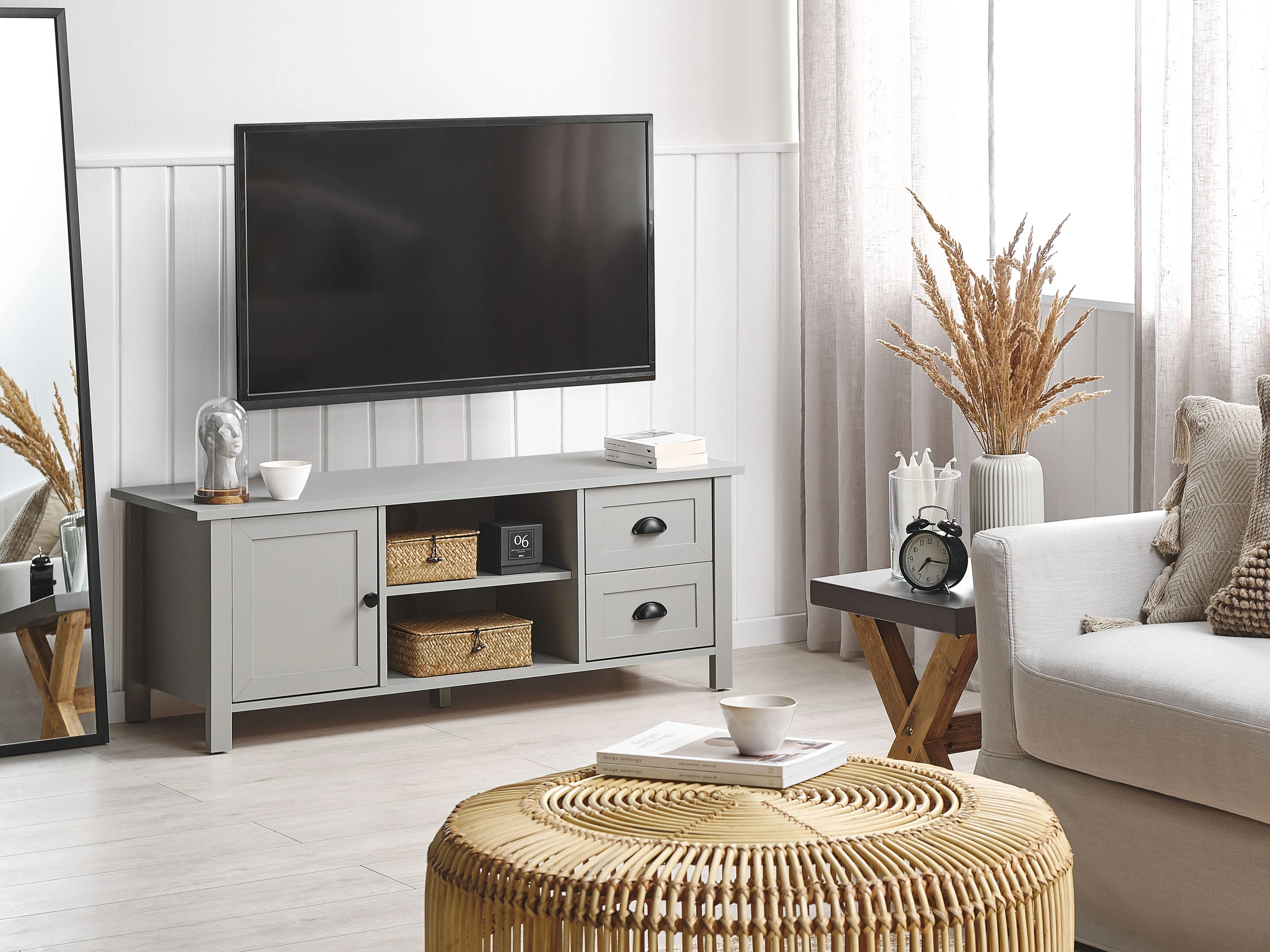 TV Stand HONOLULU Light Grey