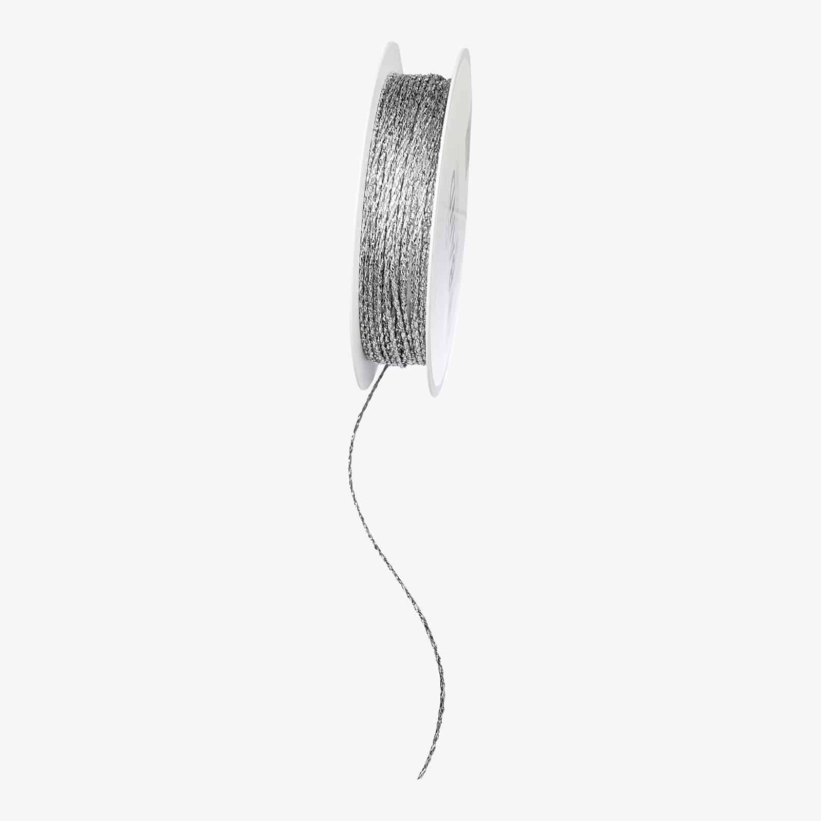 Kordel Glitzer Silber,L 5.000 x B 1 mm