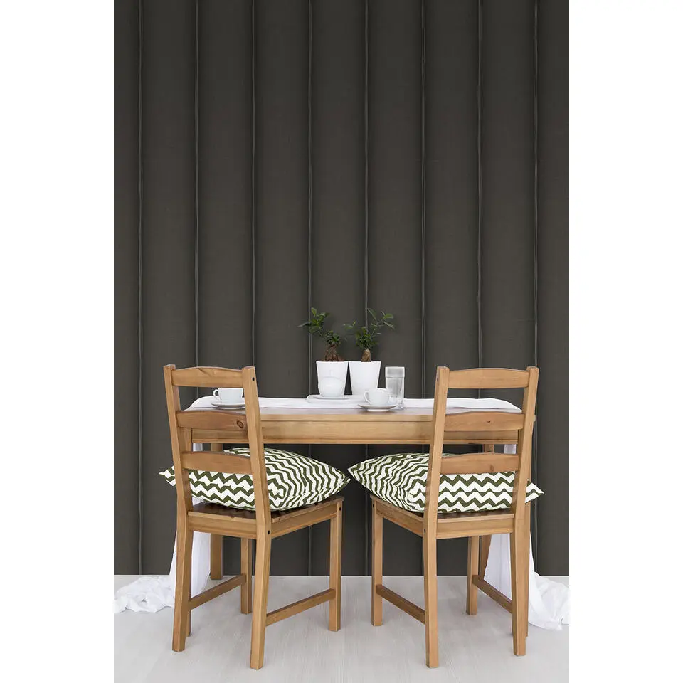 Sanders & Sanders behang strepen donkerbruin - 53 cm x 10 m