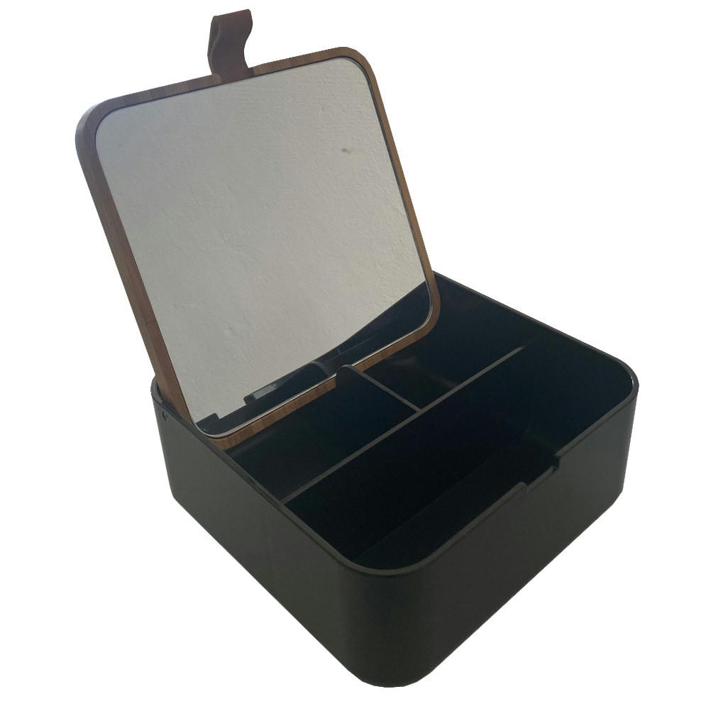 - Miroir organiseur à bijoux en bambou