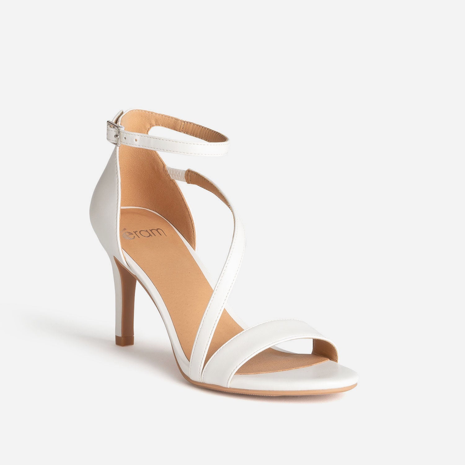 Sandale blanche à talon fin