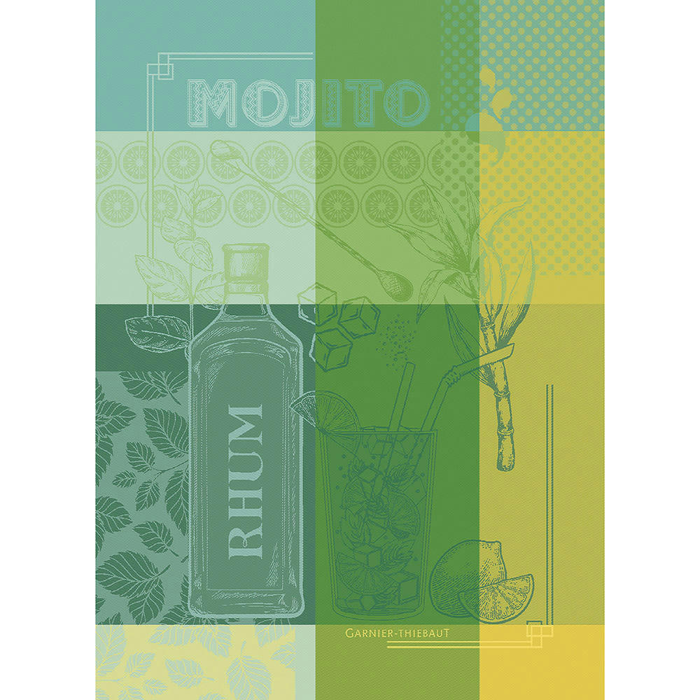 MOJITO MENTHE - Torchon  pur coton vert 56x77