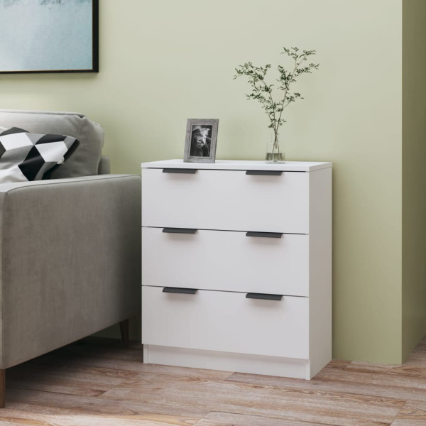 Szafka Biała z Szufladami 60x30x70 cm do Salonu Pokoju Sypialni