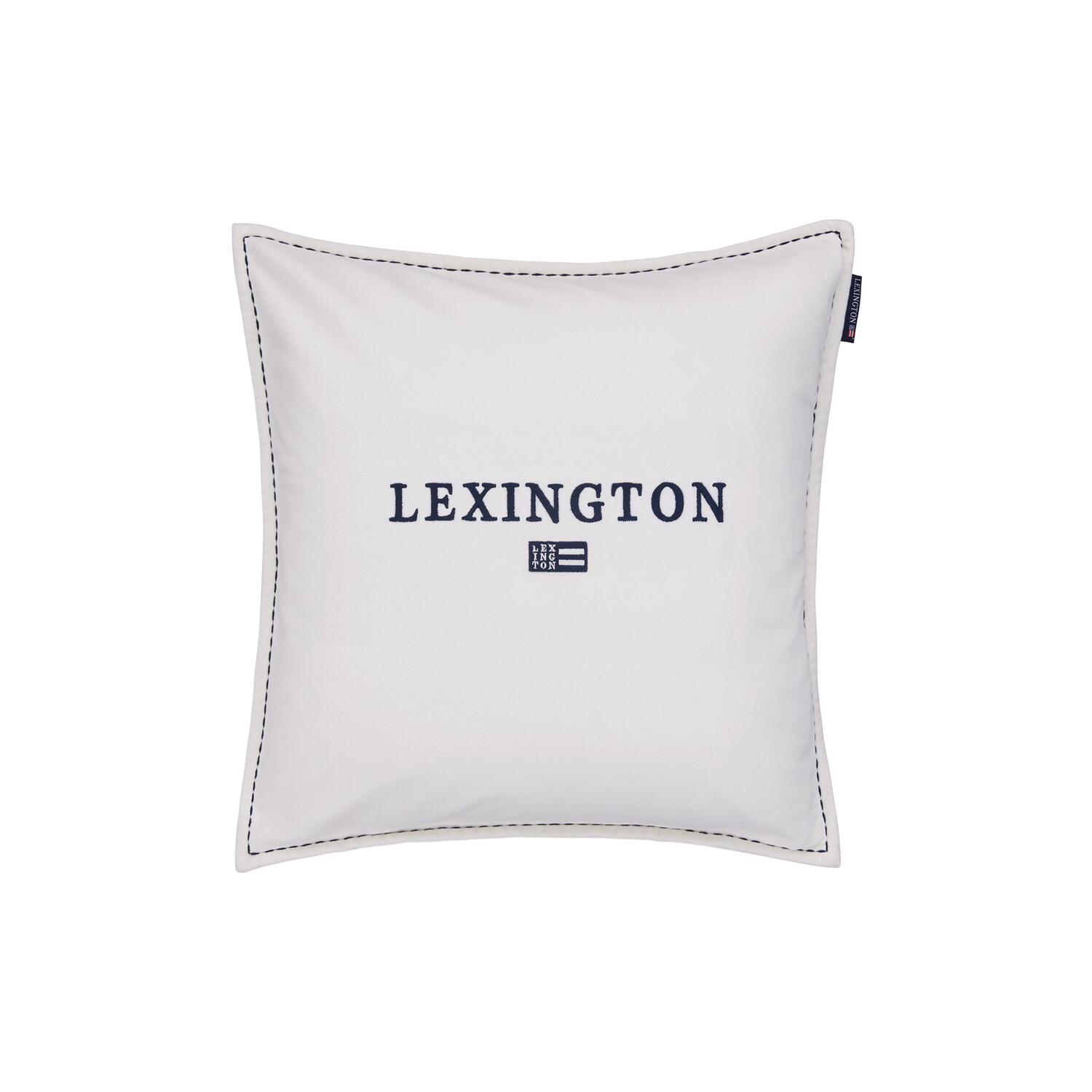 Icons Logo Organic Cotton Velvet Pillow Cover, white/navy