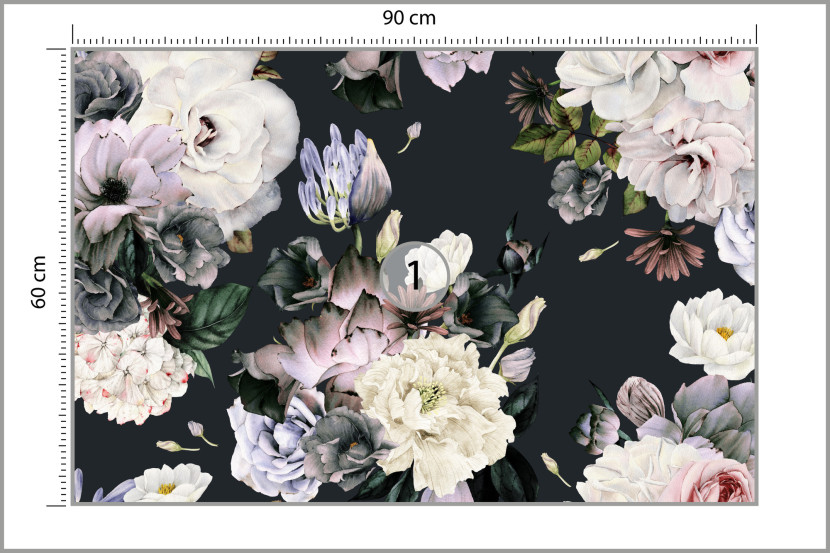Fototapeta Ścienna Barwne Kwiaty W Stylu Retro 90x60cm