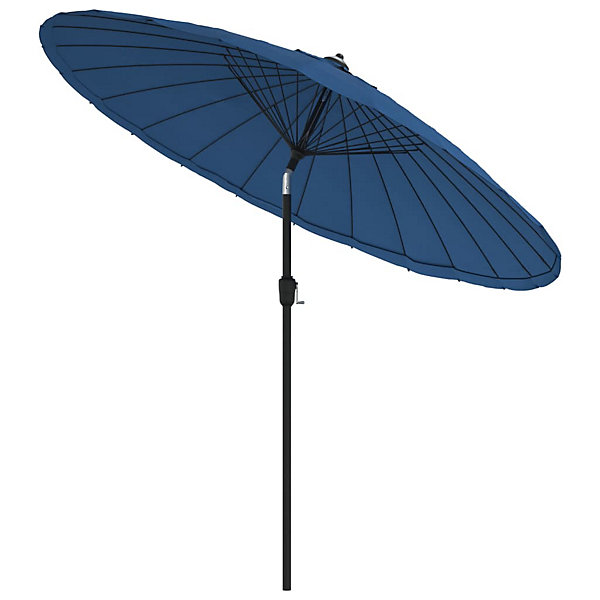 Parasol d'exterieur avec mât en aluminium aluminium bleu Helloshop26