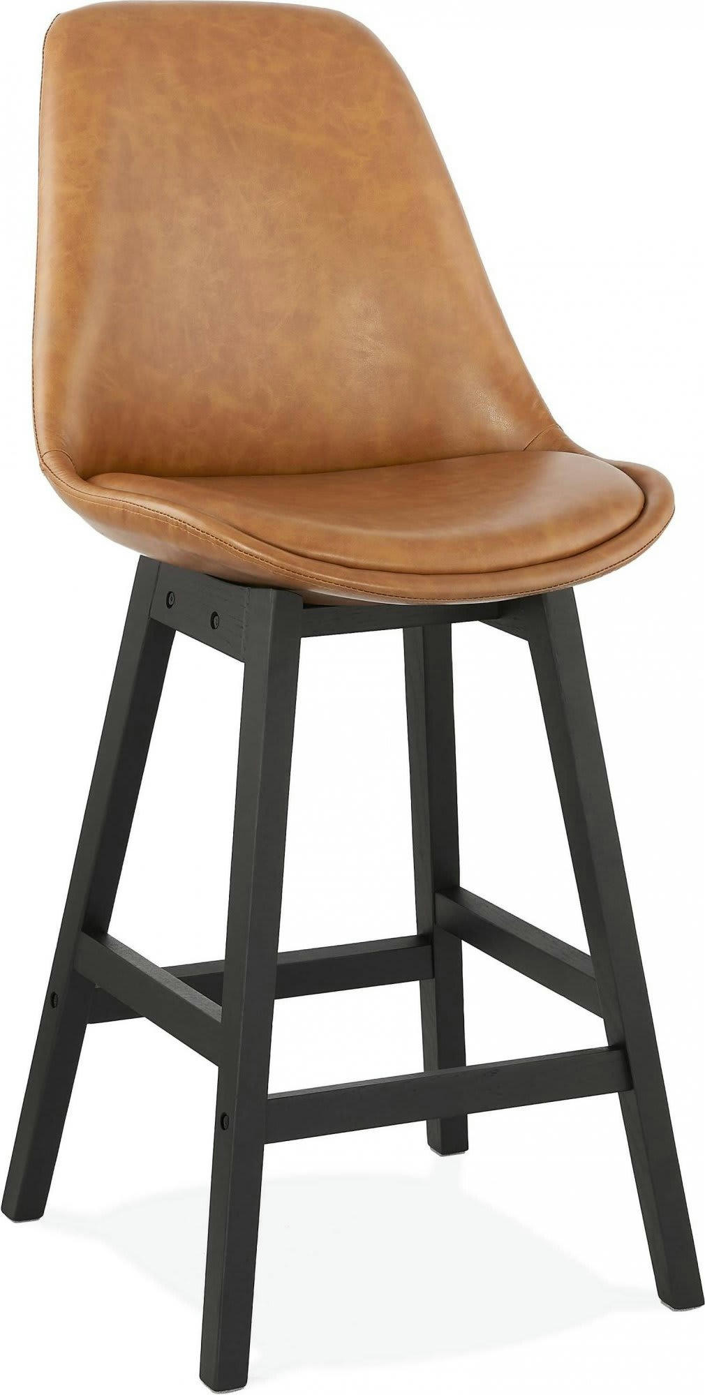 JANIE MINI - Tabouret de bar Simili Marron H. assise 65 cm rembourré