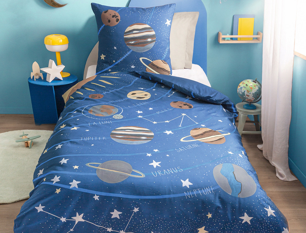 Housse de couette enfantVoyage dans l’espace