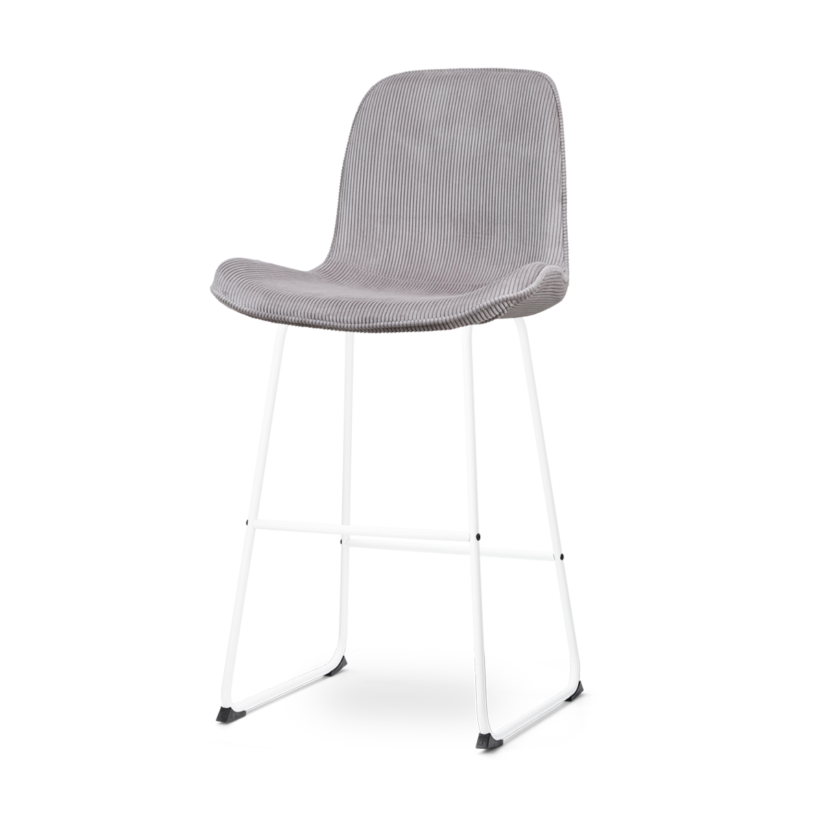Nolon Nino-Fé Barkruk Ribstof Warm Grijs - Wit Onderstel - 75 cm