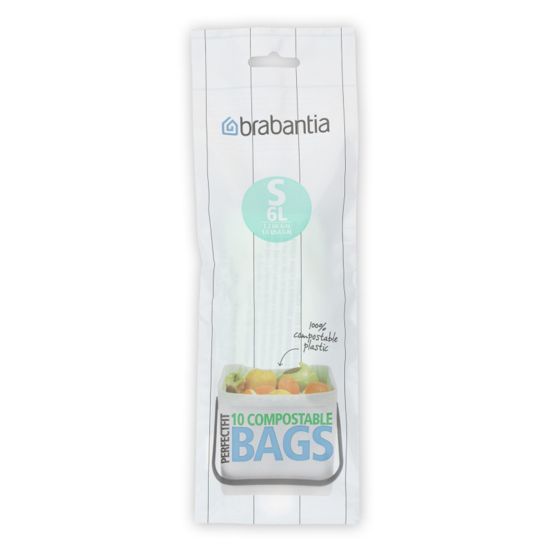 Sac poubelle biodégradable 6 L 10 sacs BRABANTIA