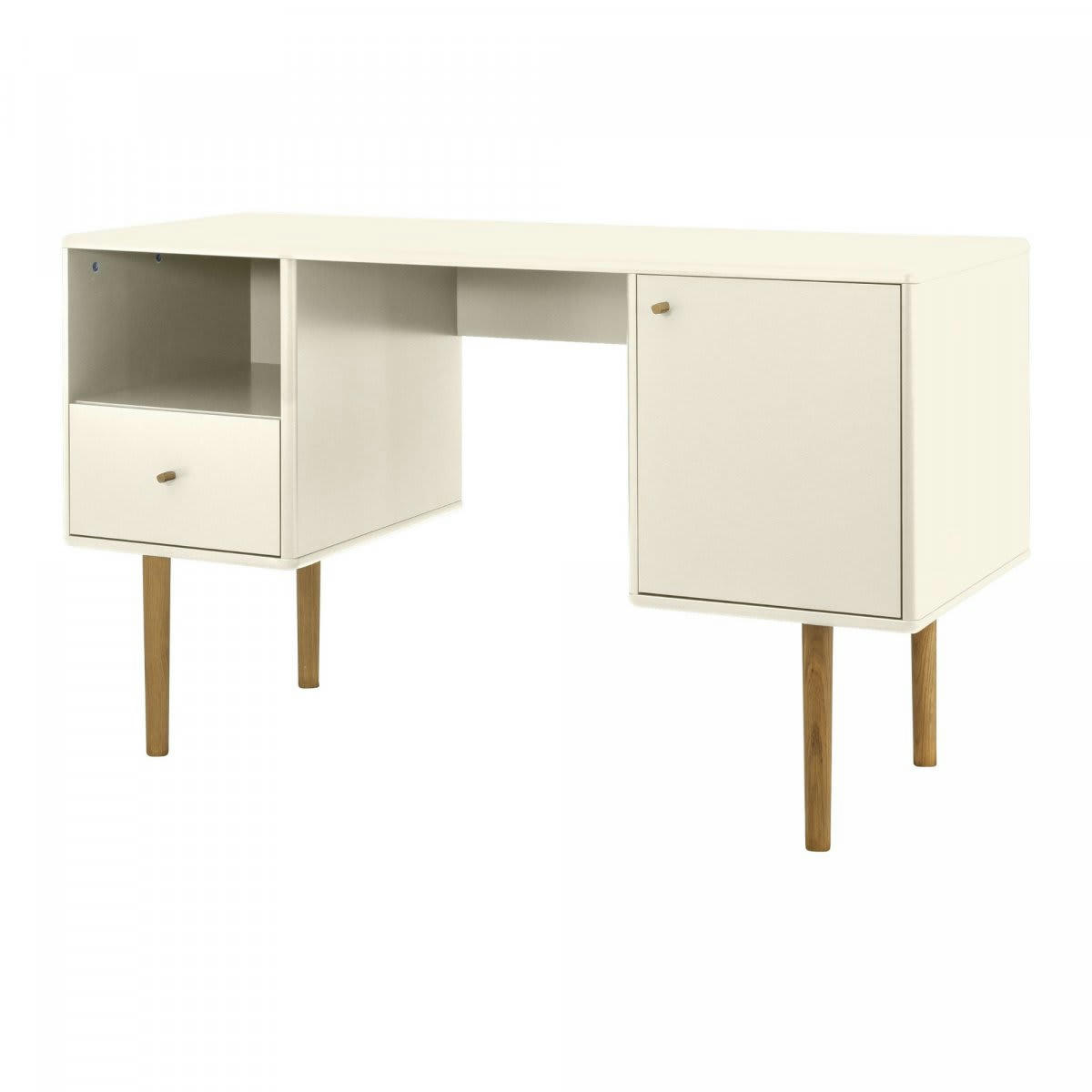 MARCEAU - Bureau moderne en bois avec rangements MARCEAU beige