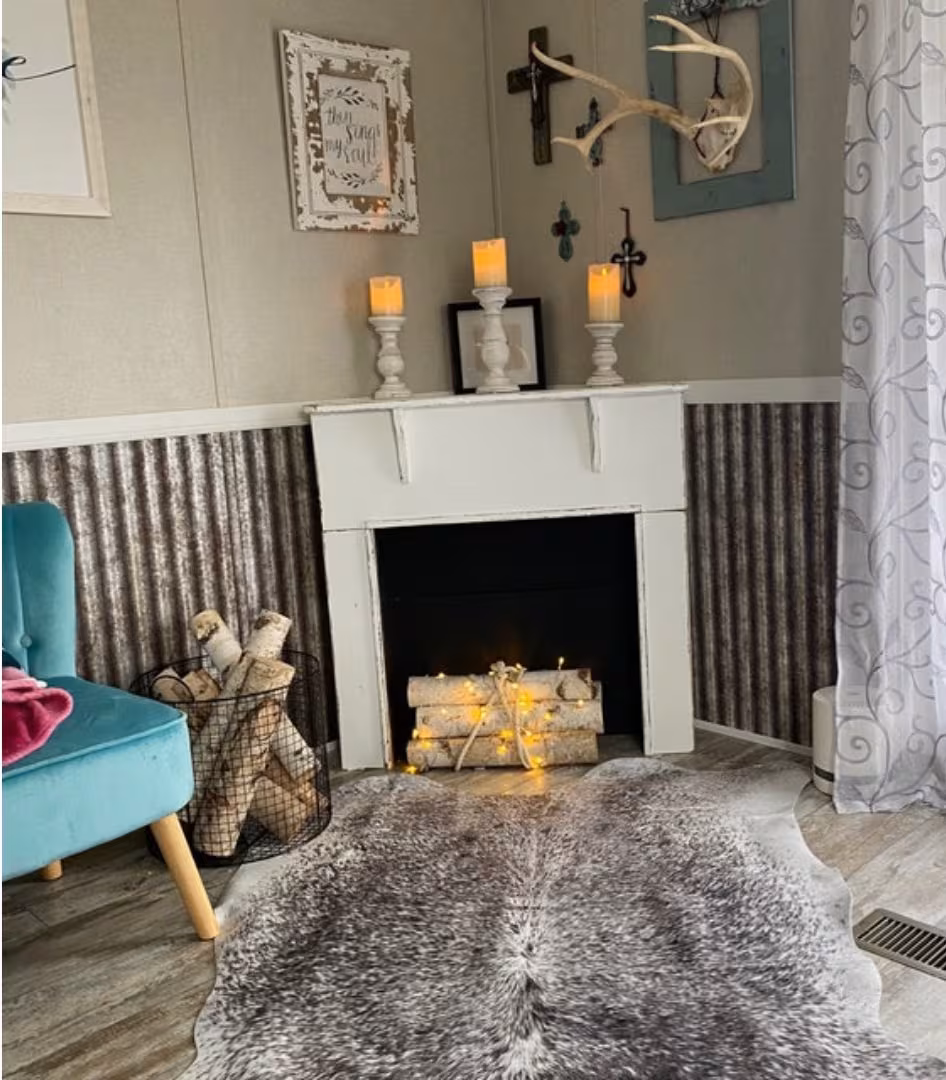Corner Faux Fireplace