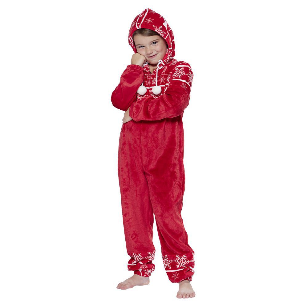 Pyjama combinaison de No&euml;l enfant rouge blanc