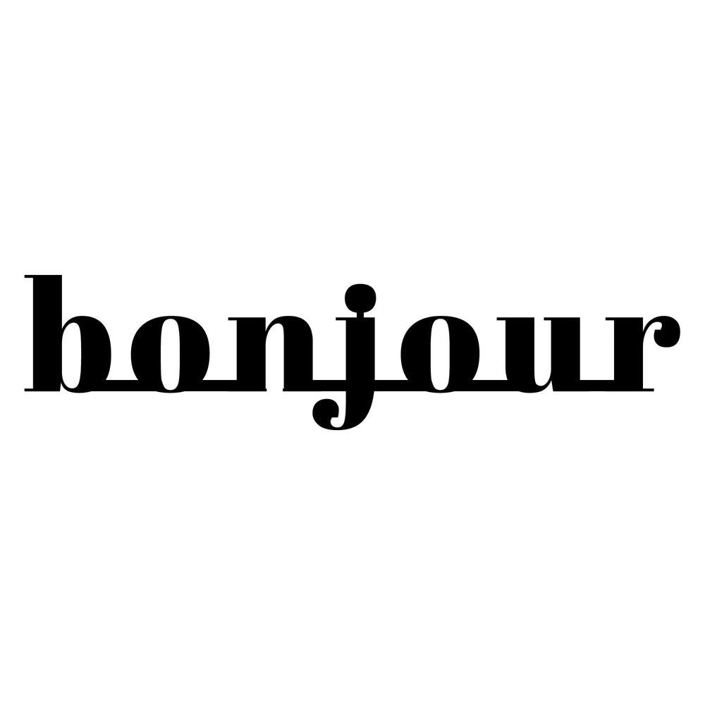 - Décoration murale bonjour en métal noir 98x23 cm
