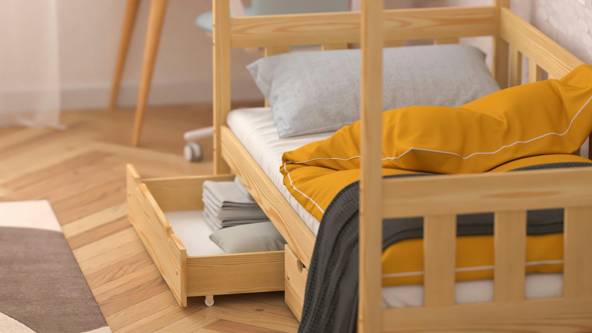 - Lit simple en pin massif 200x90 naturel