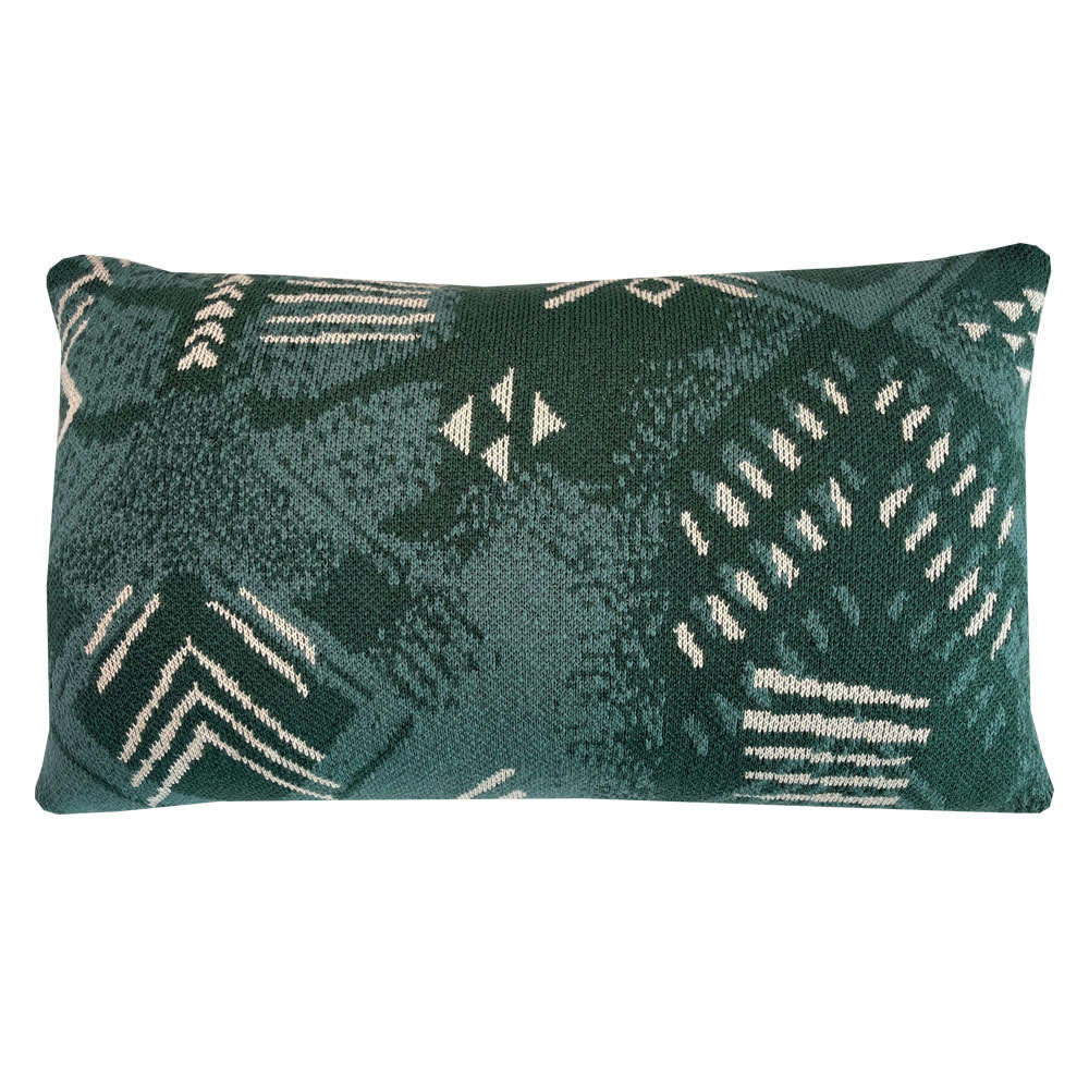 TRICOTÉ - Coussin tricoté vert 35x60